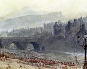 迈尔斯 伯基特 福斯特 : A View Of Old Town And Waverley Bridge From Princes Street Edinburgh